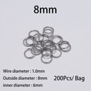 30-200Pcs 3-25mm Stainless Steel Split Ring Open Single Loops Jump Rings Connectors for DIY Jewelry Making Findings Accessories