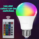 16 Colors RGB Bulb LED Multicolor Bulb E27 Base 220V Household Lighting Dimmable 24 Key Remote Control Atmosphere Neon Light
