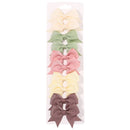 10Pcs/Set Solid Color Kids Bows Hair Clips for Baby Girls Handmade Ribbon Bowknot Hairpin Barrettes New Year Hair Accessories
