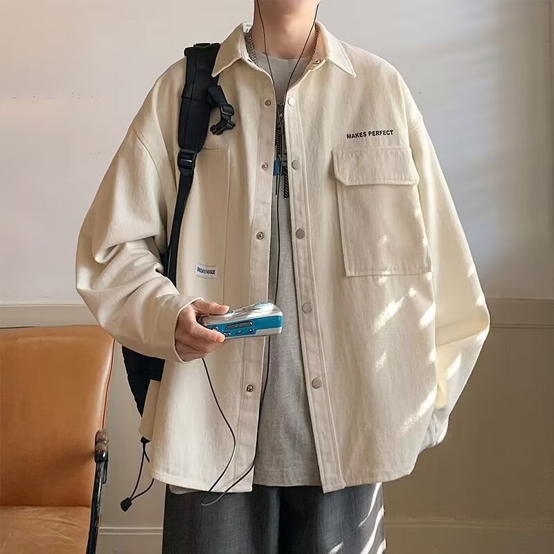 Fashion Loose Oversized Cardigan Long Sleeve Shirt Men