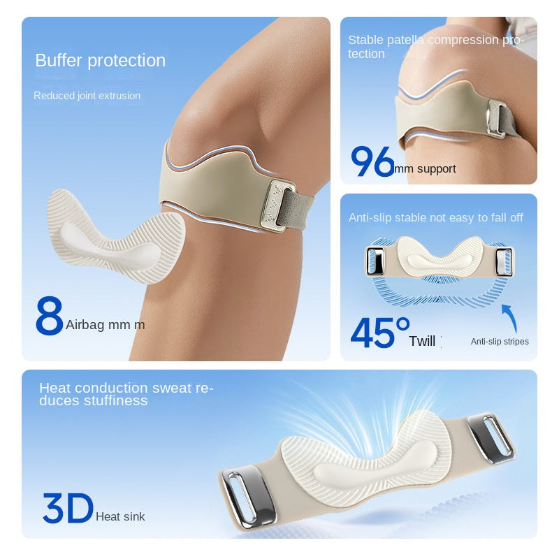 New Silicone Patella Belt Knee Pads Professional Grade Airbag Breathable Anti-Slip Fixed Sports Anti-Injury Adjustable