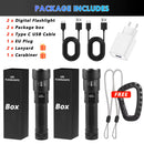 High Strong Power Led Flashlights 2000LM Tactical Torch with Display Light USB Charging Camping Fishing Emergency Zoom Lantern