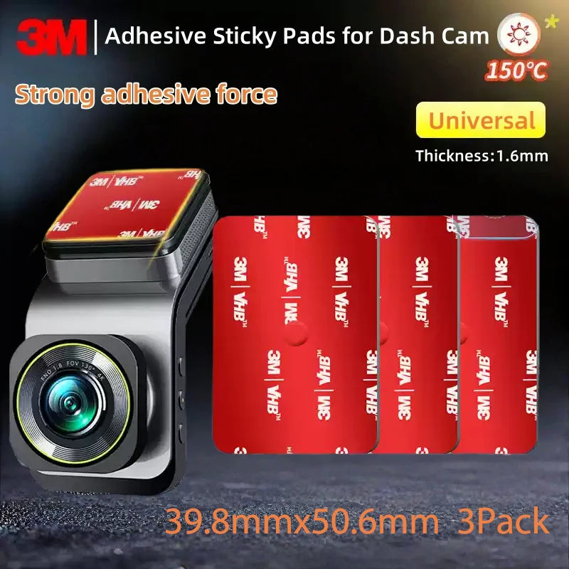 10pcs Original 3M VHB Adhesive Sticky Pads for Dash Cam Double Sided Sticky Tape for Car Windshield Dashboard GPS Camera Holders