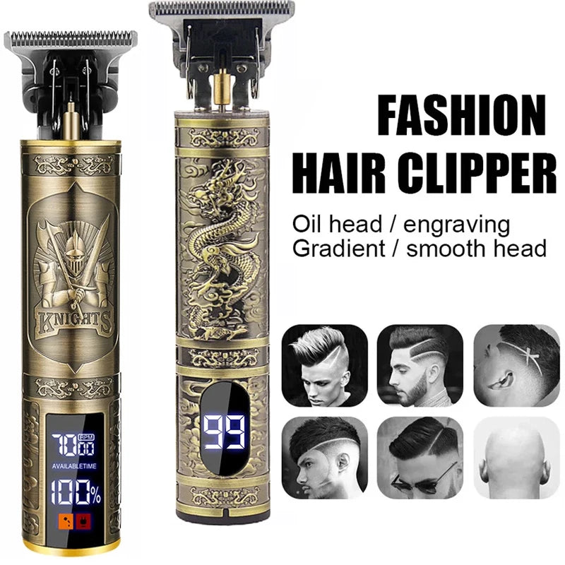 Vintage Hair Clipper Cordless Trimmer portable USB Fast Charging Hair Cutting Machine Electric Shaver Barber Professional Barber