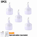 Portable Lanterns High Power USB Rechargeable LED Emergency Lights Hook Outdoor Camping Tents Lantern Lighting Flashlight Bulb