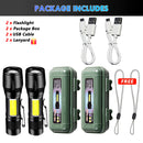 High Strong Power Led Flashlights 2000LM Tactical Torch with Display Light USB Charging Camping Fishing Emergency Zoom Lantern