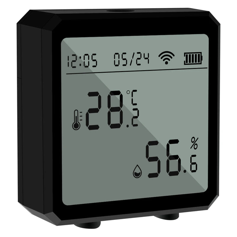 Zigbee Temperature Humidity Sensor with Tuya APP LCD Screen Digital Display Wireless Thermometer Work with Black or White Color
