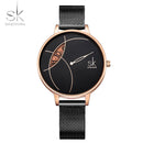 SK Brand Women&#039;s Watch Women&#039;s Creative Mesh Strap Personalized Watch Women&#039;s Simple Casual Quartz Watch Factory Wholesale 0091