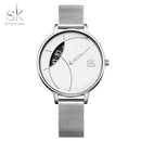 SK Brand Women&#039;s Watch Women&#039;s Creative Mesh Strap Personalized Watch Women&#039;s Simple Casual Quartz Watch Factory Wholesale 0091