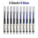 10Pcs High Quality Needle Type Gel Pen Straight Liquid Ballpoint Pens Perfect Kawaii Stationery for School/Office Writing Supply