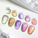 1/6PCS SS25 Cat Eye Gel Polish w/Glass Beads & Crystal, 5 Colors Salon DIY Nail Supplies Kit for Pro Nails Manicure