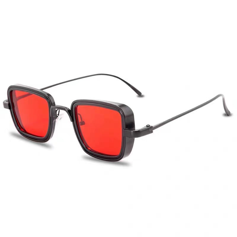 New Indian Sunglasses Square Glasses Retro Thick Edge Metal Trendy Men&