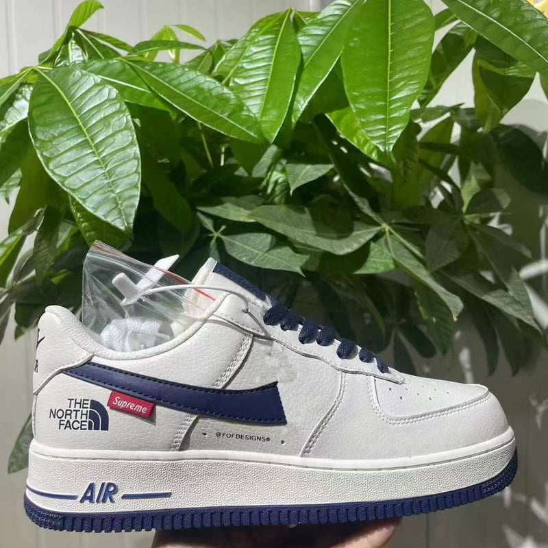 AF1 Air Force One Milan White Blue Low Couple White Shoes Casual Shoes