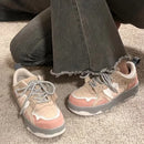 Retro Student Sneakers Women&#039;s Spring New Color Matching Platform Board Shoes Women&#039;s Trendy All-match White Shoes