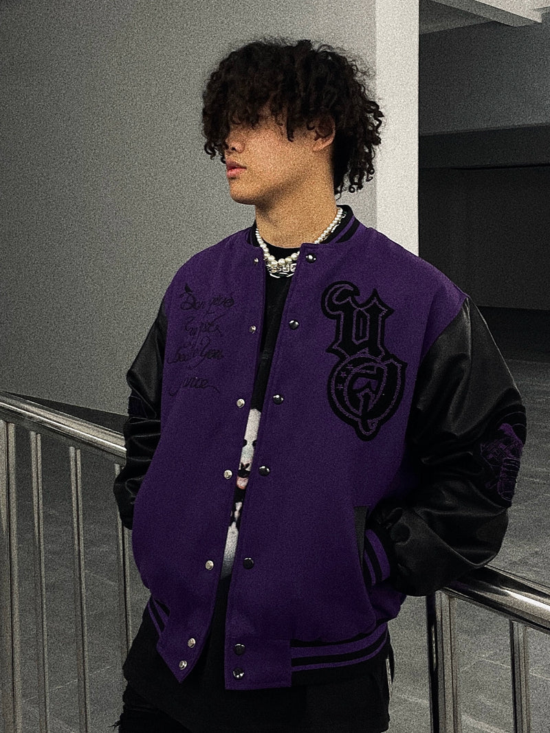 YUANQ 22AW Eagle Velvet Embroidery Embroidery Baseball Jacket Jacket Quilted American Style Loose Casual Jacket