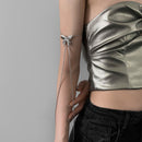 Dravable Metal Liquid Butterfly Multi-functional Chain Niche Design High-end Hot Girl Fashion All-match Clavicle Chain Trend