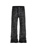 Men&#039;s High Street Wide-leg Black Trousers Men&#039;s And Women&#039;s Same Neutral Hand-brushed Glitter Skinny Jeans