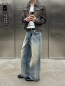 New 25Ss Ox King Series 05 A-line Version Washed Blue Straight Loose Cleanfit Jeans