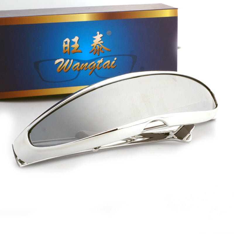 Electroplated Frame Sunglasses Colorful One-piece Riding Sunglasses