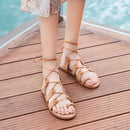 Roman Clip-toe Brown Sandals For Women In Summer Fairy Style Flat Shoes Versatile Casual Soft Sole Beach Vacation Beach Shoes