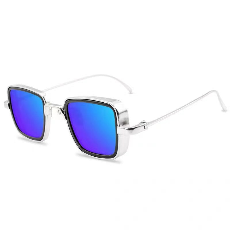 New Indian Sunglasses Square Glasses Retro Thick Edge Metal Trendy Men&