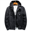 Black Fleece Denim Jacket Men&#039;s Winter Thickened Padded Jacket Men&#039;s Hooded Warm Top Casual Jacket Jacket