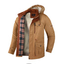 Plus Fleece Cotton Jacket Mid-length Casual Jacket With Detachable Hood Jacket Men&