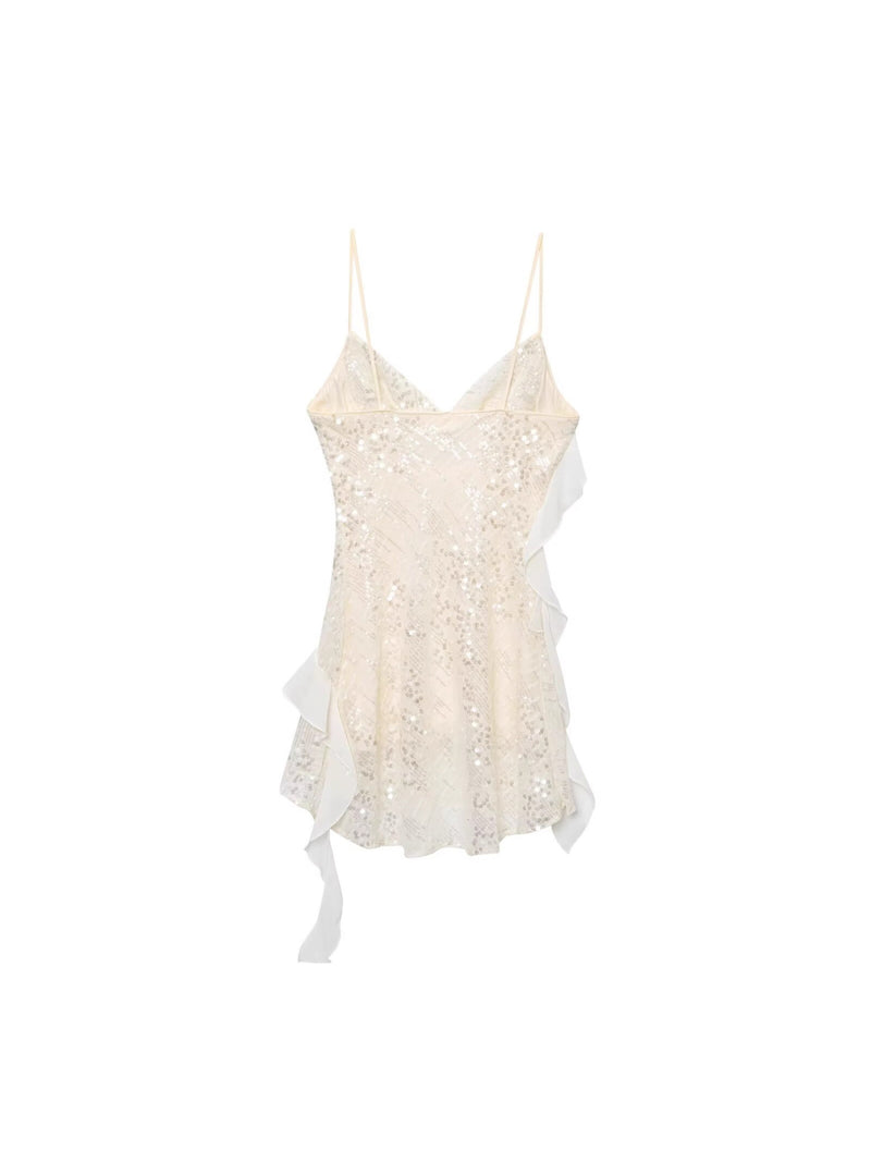 2025 European And American Style Spring And Summer New Women&#039;s Clothing Laminated Decorative Sequin Suspender Dress Women&#039;s Foreign Trade Wholesale