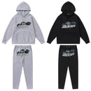 Cutton Embroidered Hooded Fleece-lined Sweatshirt Spring Men And Women Loose Suit