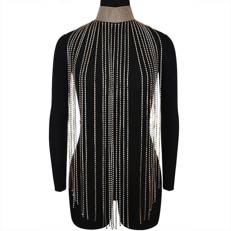 Body Chain Sexy Flash Diamond Tassel Necklace INS Style Body Jewelry