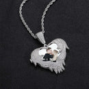 Europe And The United States Love Flip Photo Pendant Personalized Creative DIY Commemorative Photo Frame Copper Inlaid Zircon Hip Hop Pendant