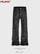 Men&#039;s High Street Wide-leg Black Trousers Men&#039;s And Women&#039;s Same Neutral Hand-brushed Glitter Skinny Jeans