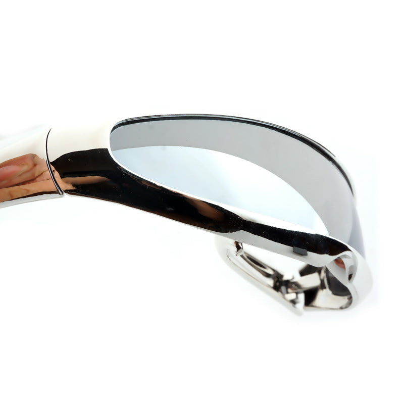 Electroplated Frame Sunglasses Colorful One-piece Riding Sunglasses