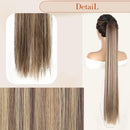 Ponytail Wig 34inch Long Straight Ponytail Bow Tie Braids
