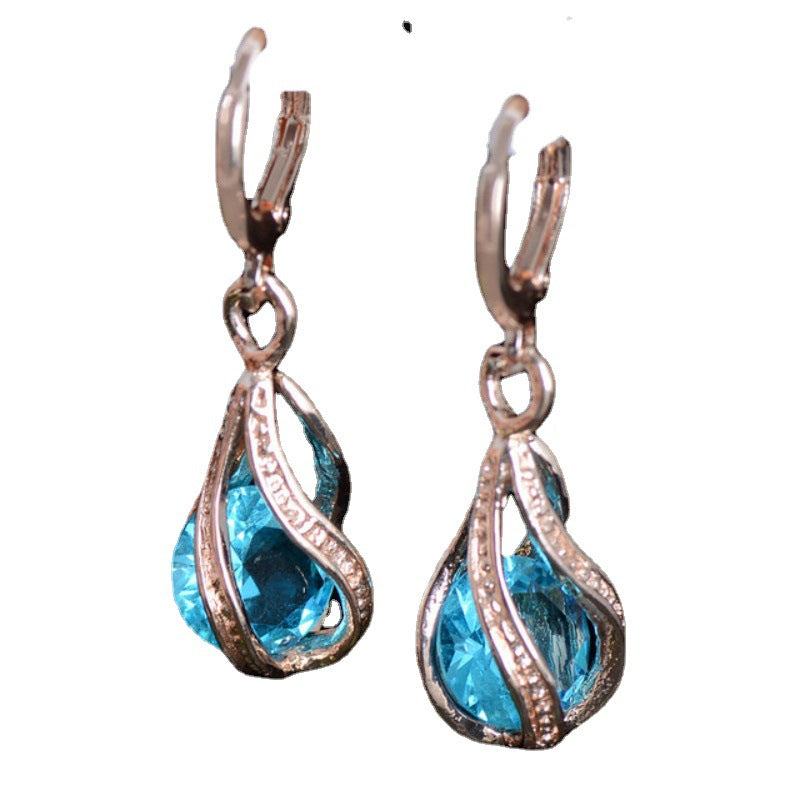 European And American New Jewelry Net Red Popular Fashion Zircon Crystal Earrings Pendant Jewelry Women&