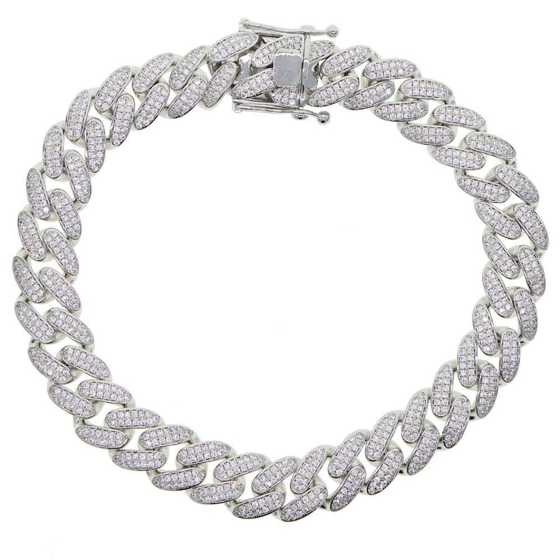 Hip-hop New 18mm Double-row Zircon Necklace European And American Style Hiphop Street Trend Men&