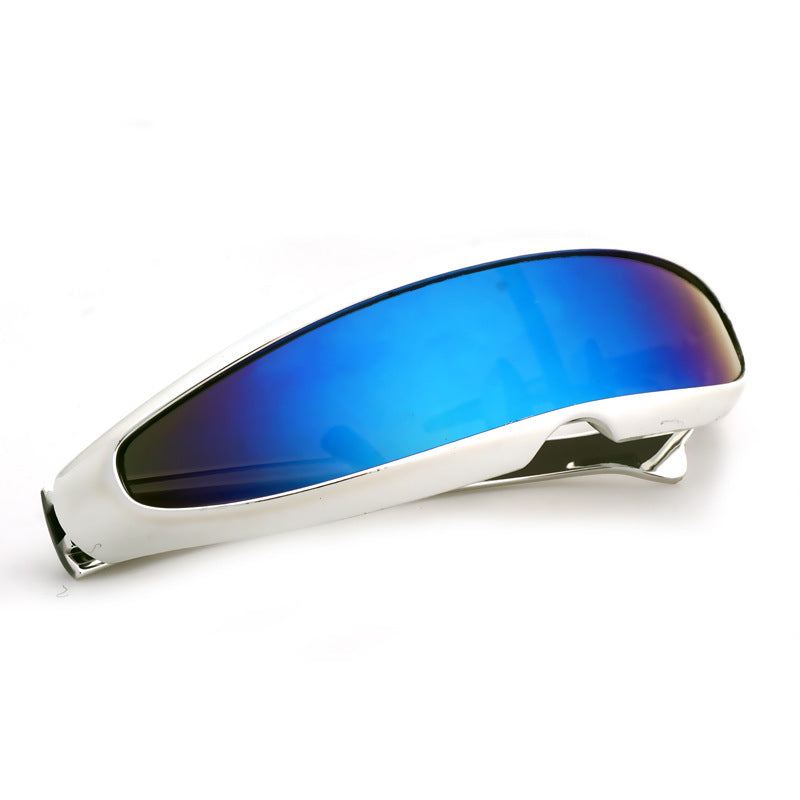 Electroplated Frame Sunglasses Colorful One-piece Riding Sunglasses