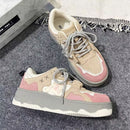 Retro Student Sneakers Women&#039;s Spring New Color Matching Platform Board Shoes Women&#039;s Trendy All-match White Shoes