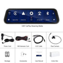 9.66-inch 1080p Rearview Mirror Streaming Media Driving Recorder Wireless Projection Screen Android AUTO Apple CARPLAY