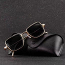 New Indian Sunglasses Square Glasses Retro Thick Edge Metal Trendy Men&