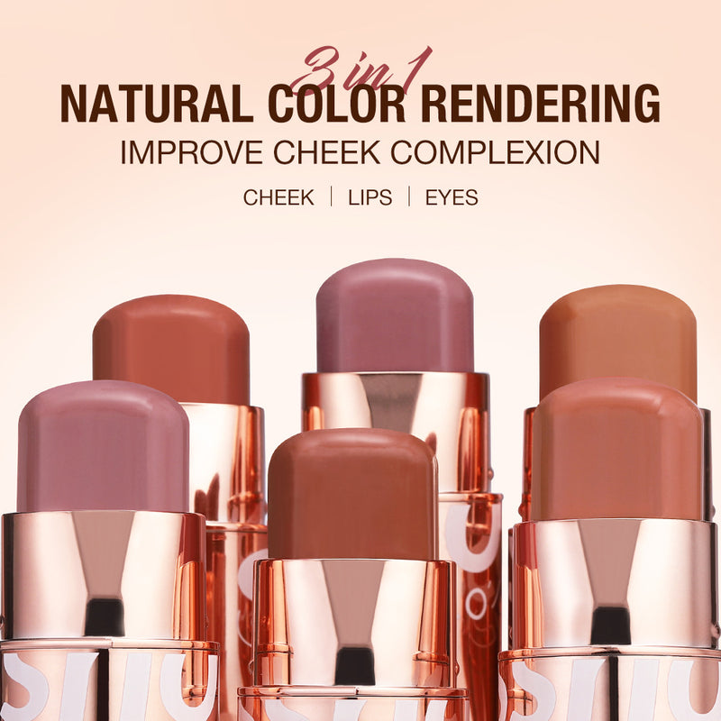 Smooth Blush Cream Repair Capacity Brighten Look Natural Nude Makeup Blush Stick