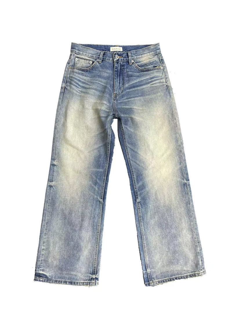 New 25Ss Ox King Series 05 A-line Version Washed Blue Straight Loose Cleanfit Jeans