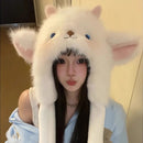 Cute Cartoon Butter Bear Plush Leefeng Hat For Women In Winter Warmth And Deepening Ear Protection Riding Photo Pullover Hat