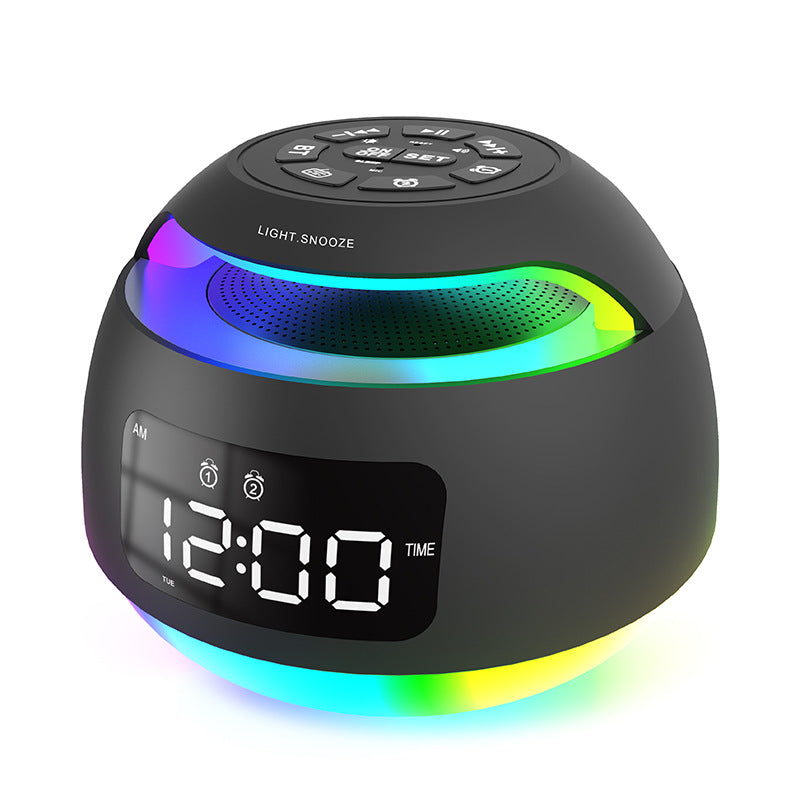 Cross-border LED Symphony Clock Rechargeable FM Radio Clock Student Desktop Night Light Colorful Atmosphere Light Alarm Clock