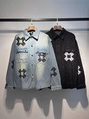 2025 Spring And Autumn New AMI Letter Logo Printed Pattern Denim Jeans Jacket For Men And Women, One Piece Batch