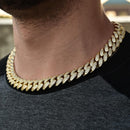 Hip-hop New 18mm Double-row Zircon Necklace European And American Style Hiphop Street Trend Men&