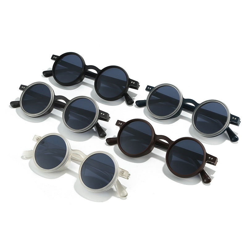 Adjustable Zoom Round Frame Polarized Sunglasses For Men Outdoor Anti-Uv Sunglasses For Men