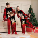 Cartoon Deer Plaid Christmas Family Clothing Printed Home Clothes Pajamas