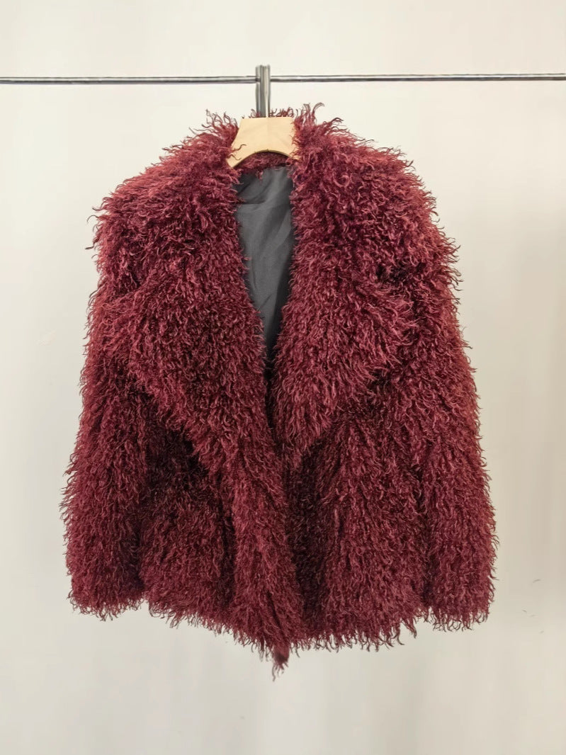 Cross-Border Foreign Trade Aliexpress Amazon Winter New Artificial Fur Imitation Beach Wool Fur Short Coat Outer