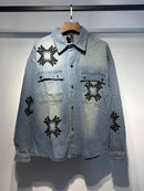 2025 Spring And Autumn New AMI Letter Logo Printed Pattern Denim Jeans Jacket For Men And Women, One Piece Batch